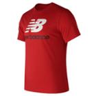 New Balance 73587 Men's Essentials Stacked Logo Tee - Red (mt73587rep)
