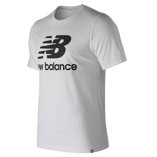 New Balance 91546 Men's Essentials Stacked Logo Tee - White/black (mt91546wk)