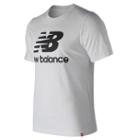 New Balance 91546 Men's Essentials Stacked Logo Tee - White/black (mt91546wk)