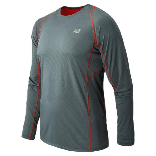 New Balance 4327 Men's Accelerate Long Sleeve - Lead, Fireball (mrt4327led)
