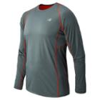 New Balance 4327 Men's Accelerate Long Sleeve - Lead, Fireball (mrt4327led)