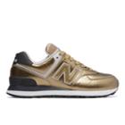 New Balance 574 Women's 574 Shoes - Gold/black (wl574wep)