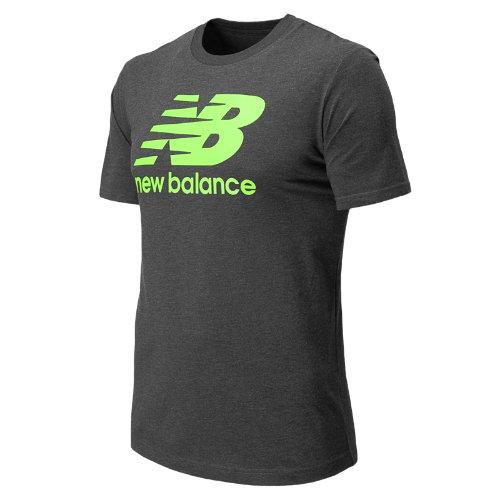 New Balance 4374 Men's Large Logo Tee - White, Chemical Green (met4374cmg)
