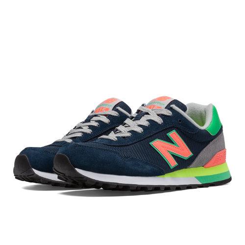 New Balance 515 Women's Running Classics Shoes - Navy, Orange, Green Flash (wl515bdf)