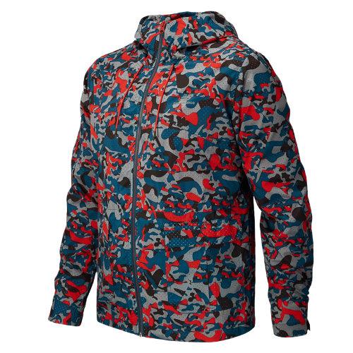 New Balance 5120 Men's Nb Camo Jacket - Deep Water, Velocity Red, Silver Mink (amlj5120dpw)