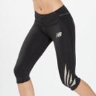 New Balance 4105 Women's Boylston Capri - Black, Sunny Lime (wrp4105bk)