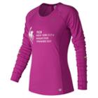 New Balance 63224 Women's Nyc Marathon Finisher Nb Ice Long Sleeve - Pink (wt63224vrd)