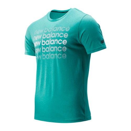 New Balance 93083 Men's Graphic Heathertech Tee - Blue (mt93083vde)