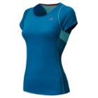 New Balance 4325 Women's Accelerate Short Sleeve - Wave Blue, Sea Spray (wrt4325wab)