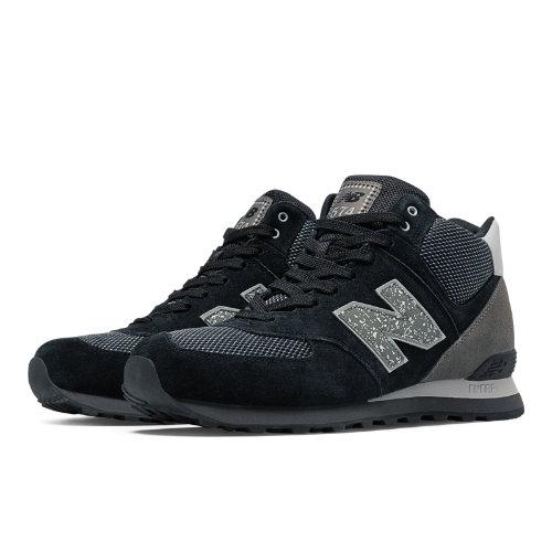 New Balance 574 Outside In Mid-cut Men's 574 Shoes - Black/grey/silver (mlm574oc)