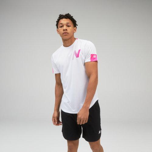 New Balance Mens Printed Fast Flight Short Sleeve