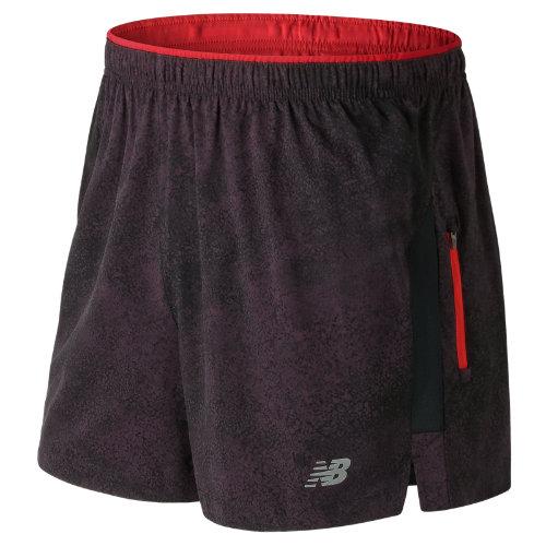 New Balance 71225 Men's Impact 5 Inch Printed Track Short - Red/black (ms71225fnb)