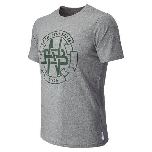 New Balance 4361 Men's Graphic Tee - Heather Grey, Chive (emet4361hgr)