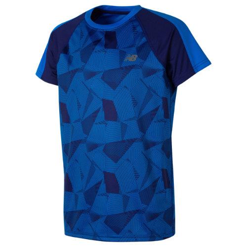 New Balance 12515 Kids' Ss Printed Performance Tee - Blue (bt12515beb)