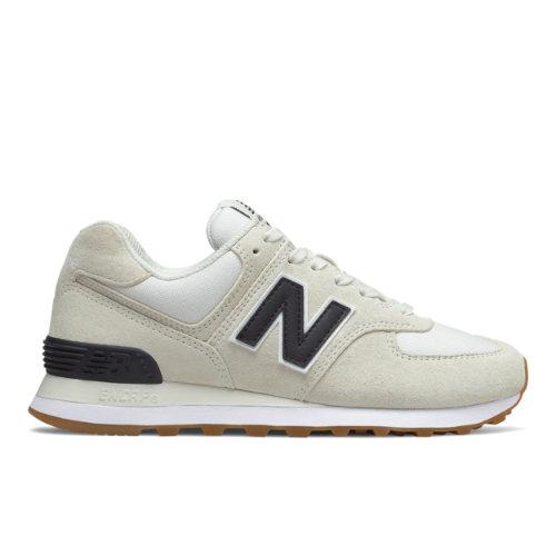 New Balance 574 Women's Shoes - Off White/white/black (wl574rec)