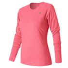 New Balance 63134 Women's Heathered Long Sleeve Tee - Pink (wt63134guh)