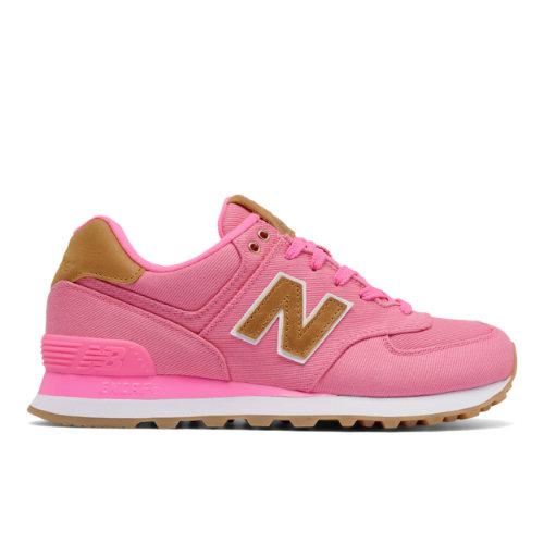 New Balance 574 15 Ounce Canvas Women's 574 Shoes - Pink/brown (wl574cda)