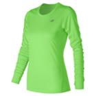 New Balance 63134 Women's Heathered Long Sleeve Tee - Green (wt63134loh)