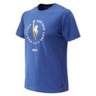 New Balance 73080 Men's Nyc Marathon Heather Tech Short Sleeve - Blue (mt73080vtry)