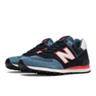 New Balance 574 Connoisseur Painters Men's Made In Usa Shoes - Blue, Navy, Orange (us574bl)