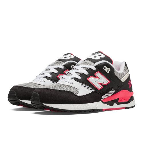 New Balance 530 90s Running Men's Running Classics Shoes - Black, Grey, Coral Pink (m530bgm)