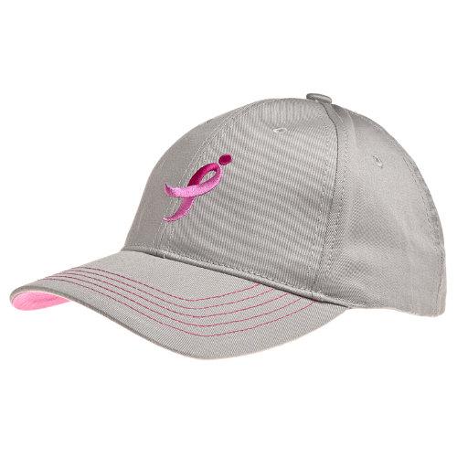 New Balance 4412 Women's Pink Ribbon Cotton Hat - Grey, Komen Pink (nbk-4412gry)