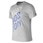 New Balance 73083 Men's Heather Tech Run Graphic Ss - Grey/white (mt73083agm)