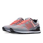 New Balance Neon Lights 574 Women's Lifestyle Shoes - Light Grey, Hot Coral (wl574nep)