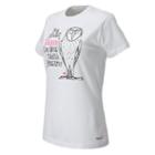 New Balance 5140 Women's Pink Ribbon Owl Tee - White, Black, Magenta (rwgt5140wt)