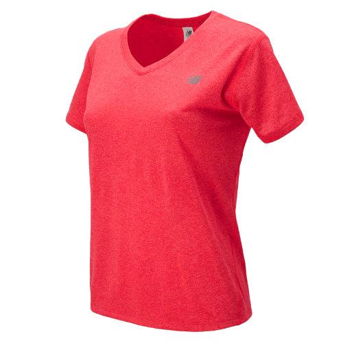 New Balance 5196 Women's Heathered V-neck - Bright Cherry (wft5196brc)