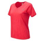 New Balance 5196 Women's Heathered V-neck - Bright Cherry (wft5196brc)