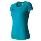 New Balance 63223 Women's Brooklyn Half Nb Ice Ss Tee - Blue (wt63223vdnb)
