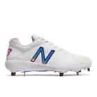 New Balance Low-cut Fuse Metal Cleat Women's Softball Shoes - White/pink (smfuseh1)