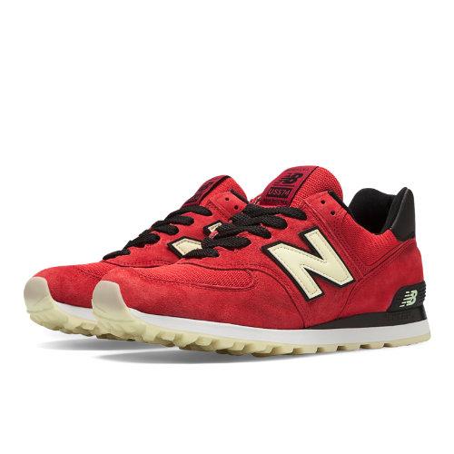New Balance Connoisseur Authors 574 Men's Made In Usa Shoes - Red, Black (us574sl)