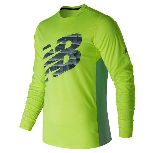 New Balance 71065 Men's Accelerate Graphic Long Sleeve - Yellow/green (mt71065hil)