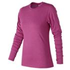 New Balance 73127 Women's Heather Tech Long Sleeve - Pink (wt73127prh)