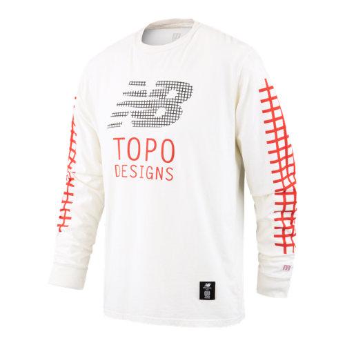 New Balance 93701 Men's Topo X Nb Long Sleeve Tee - Tan/red/black (mt93701tml)
