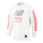New Balance 93701 Men's Topo X Nb Long Sleeve Tee - Tan/red/black (mt93701tml)