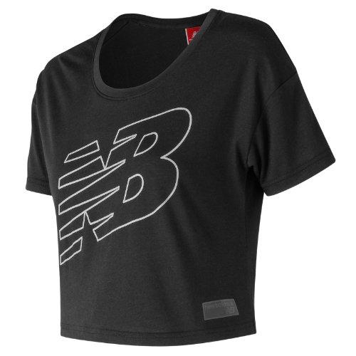 New Balance 73508 Women's Nb Athletics Cropped Tee - Black (wt73508bk)