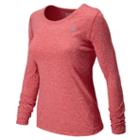 New Balance 5198 Women's Heathered Long Sleeve - Bright Cherry (wft5198brc)