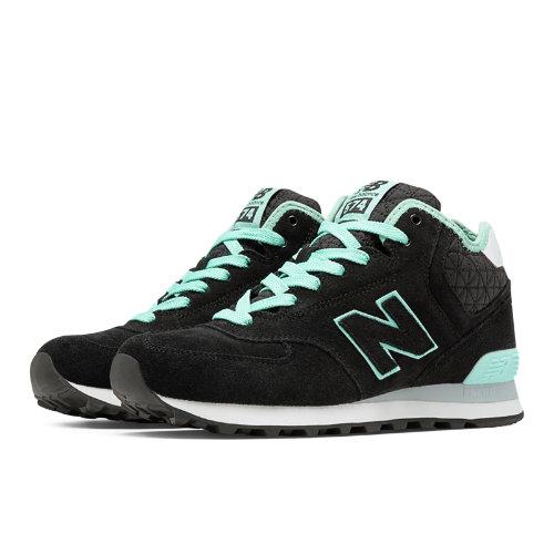 New Balance 574 Mid-cut Playful Women's 574 Shoes - Black, Blue Light (wh574gg)