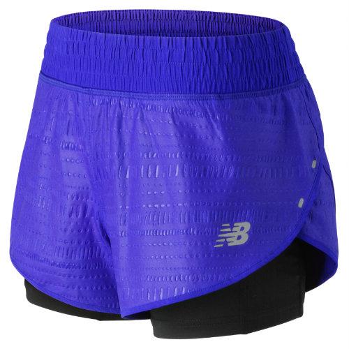 New Balance 81265 Women's 4 Inch Printed Impact Short - Blue (ws81265uvb)