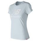 New Balance 91546 Women's Essentials Stacked Logo Tee - Grey (wt91546psy)