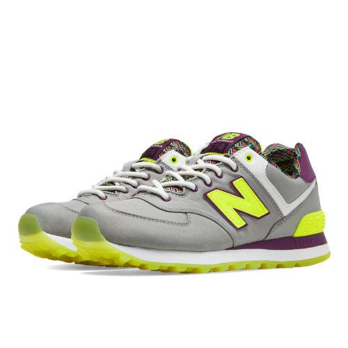 New Balance 574 Street Beat Women's 574 Shoes - Grey, Hi-lite (wl574sbf)