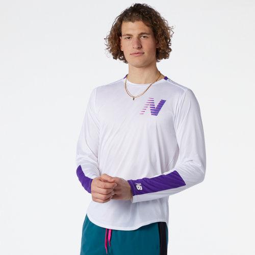 New Balance Mens Printed Fast Flight Long Sleeve