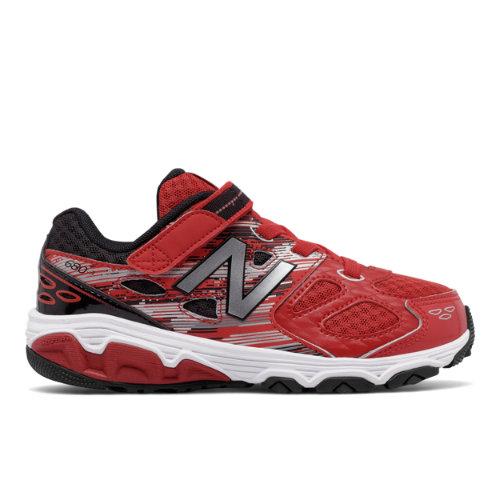 New Balance Hook And Loop 680v3 Kids Running Shoes - Red/black (ka680dxy)