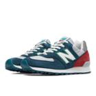 New Balance 574 Connoisseur East Coast Summer Men's Made In Usa Shoes - Blue Jewel/light Grey/red (us574clp)