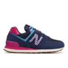 New Balance 574 Women's 574 Shoes - Blue/pink (wl574ldm)