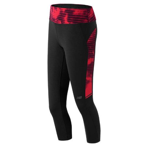 New Balance 53116 Women's Performance Fashion Crop - Black, Cerise (wp53116ban)