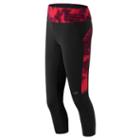 New Balance 53116 Women's Performance Fashion Crop - Black, Cerise (wp53116ban)